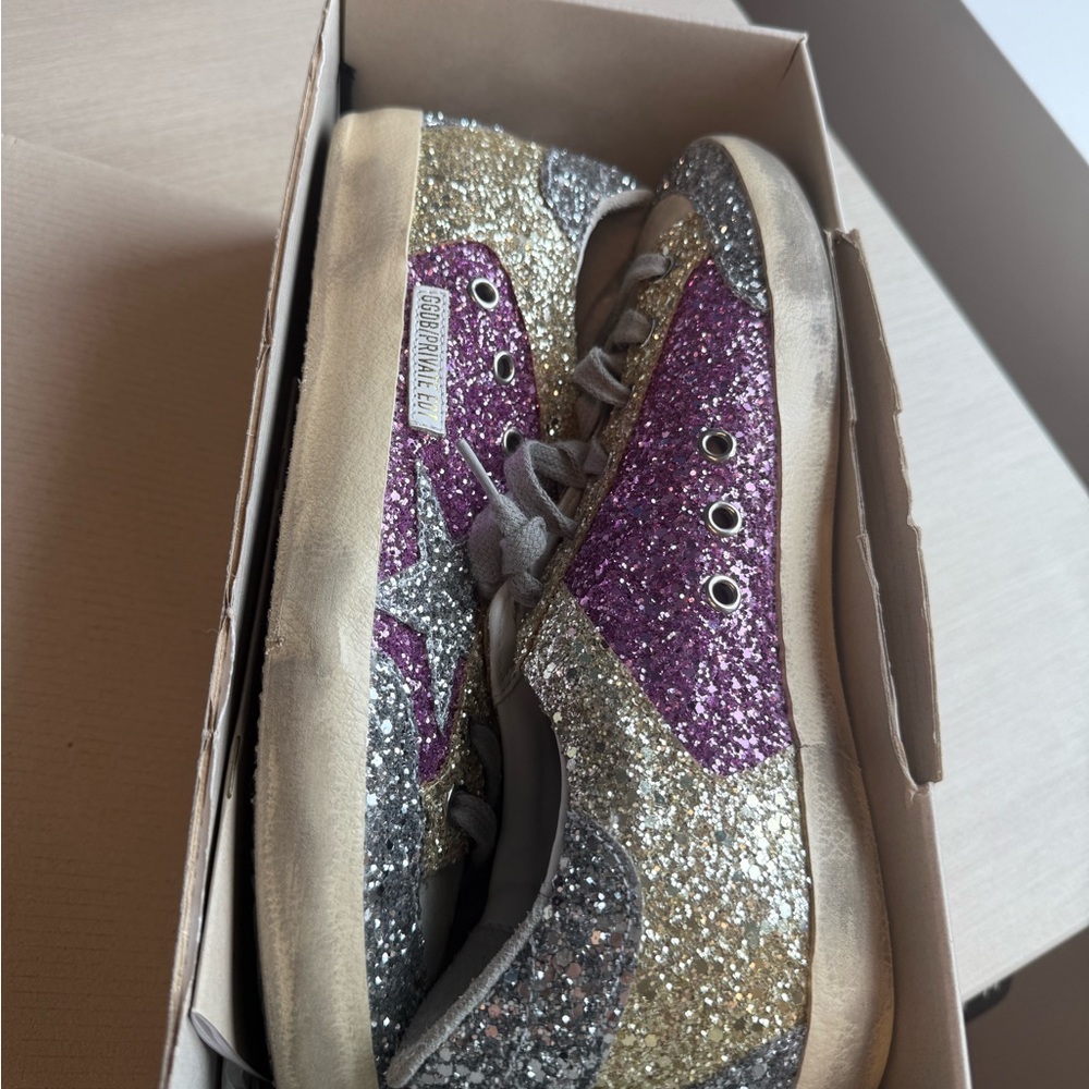 Good Chic Purple and Gold Glitter Sneakers